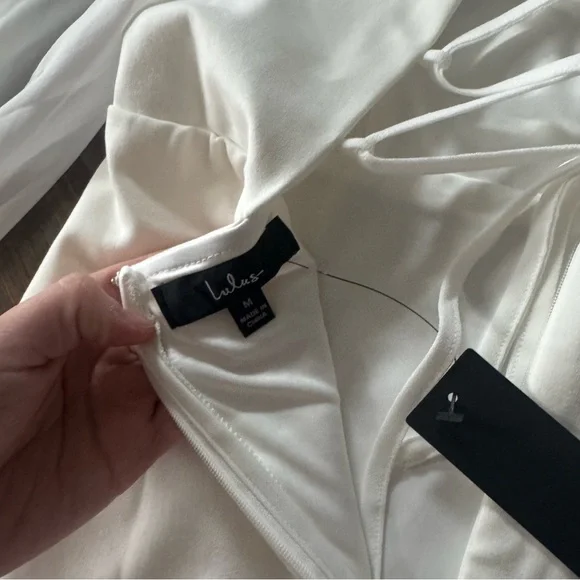 Lulus Delightful Love White Lace-Up Balloon Sleeve Mini Dress - Picture 5 of 5